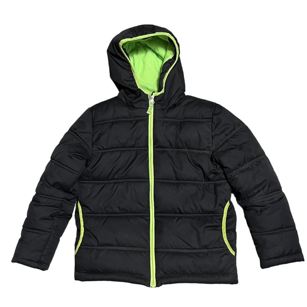 Boys Faded Glory black puffer coat. Size Med 8